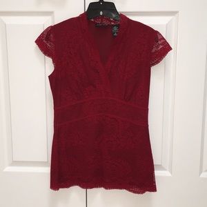 New York & Co. Red Lace top. Size small.